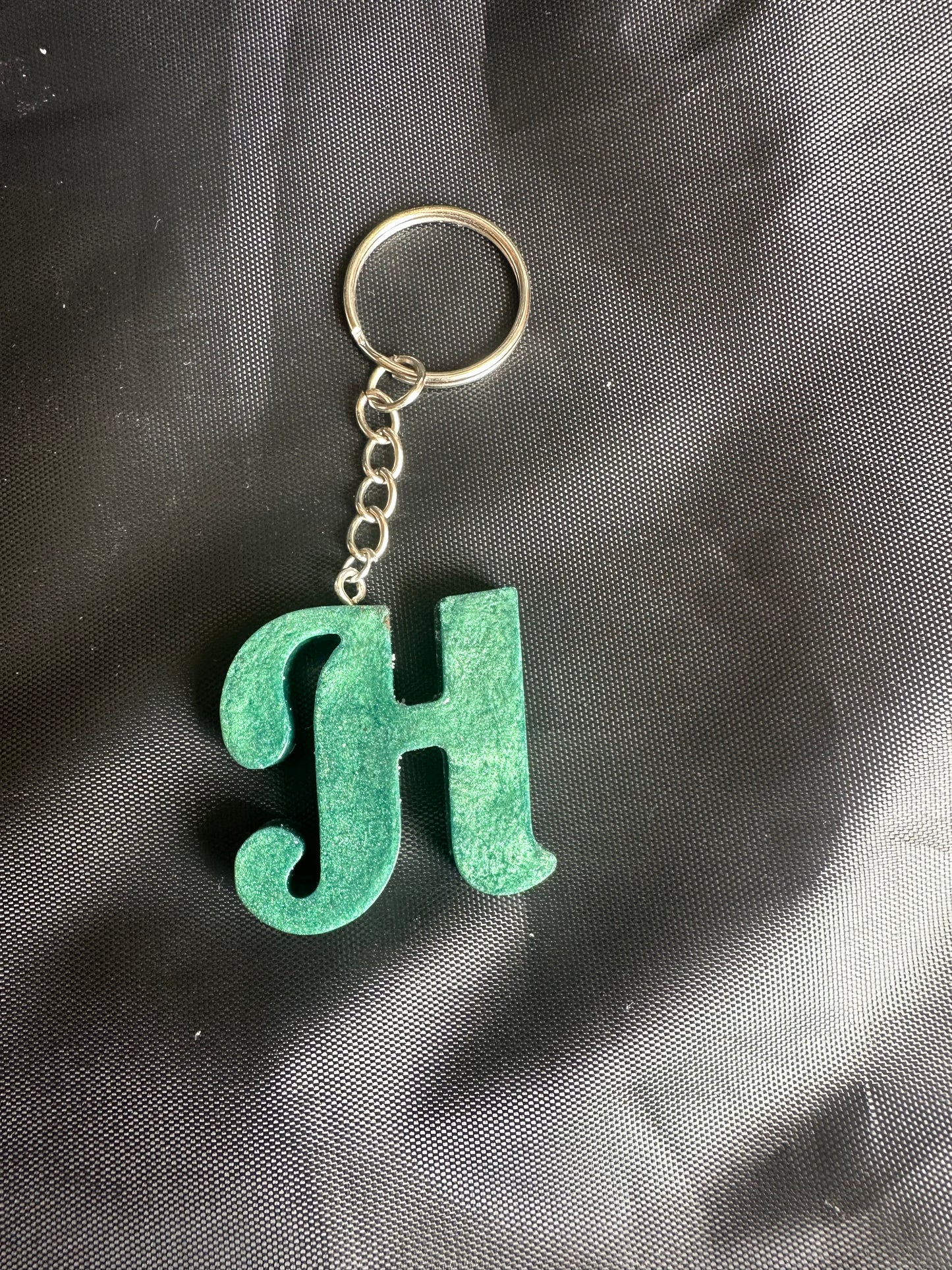 H resin Fancy initial keyring