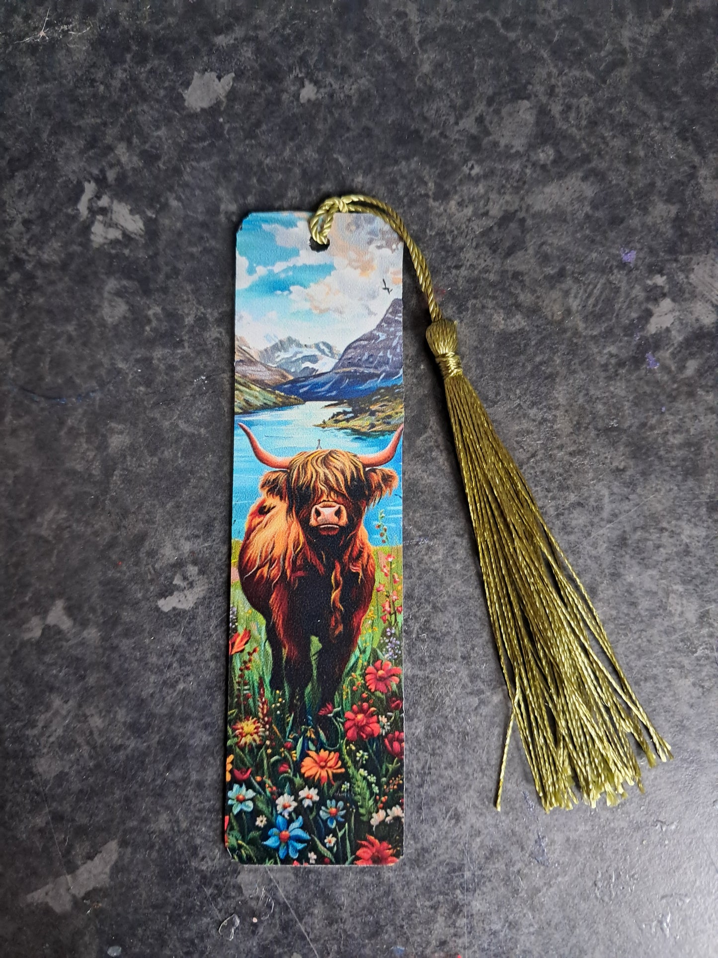Highland cow style 6 bookmarks