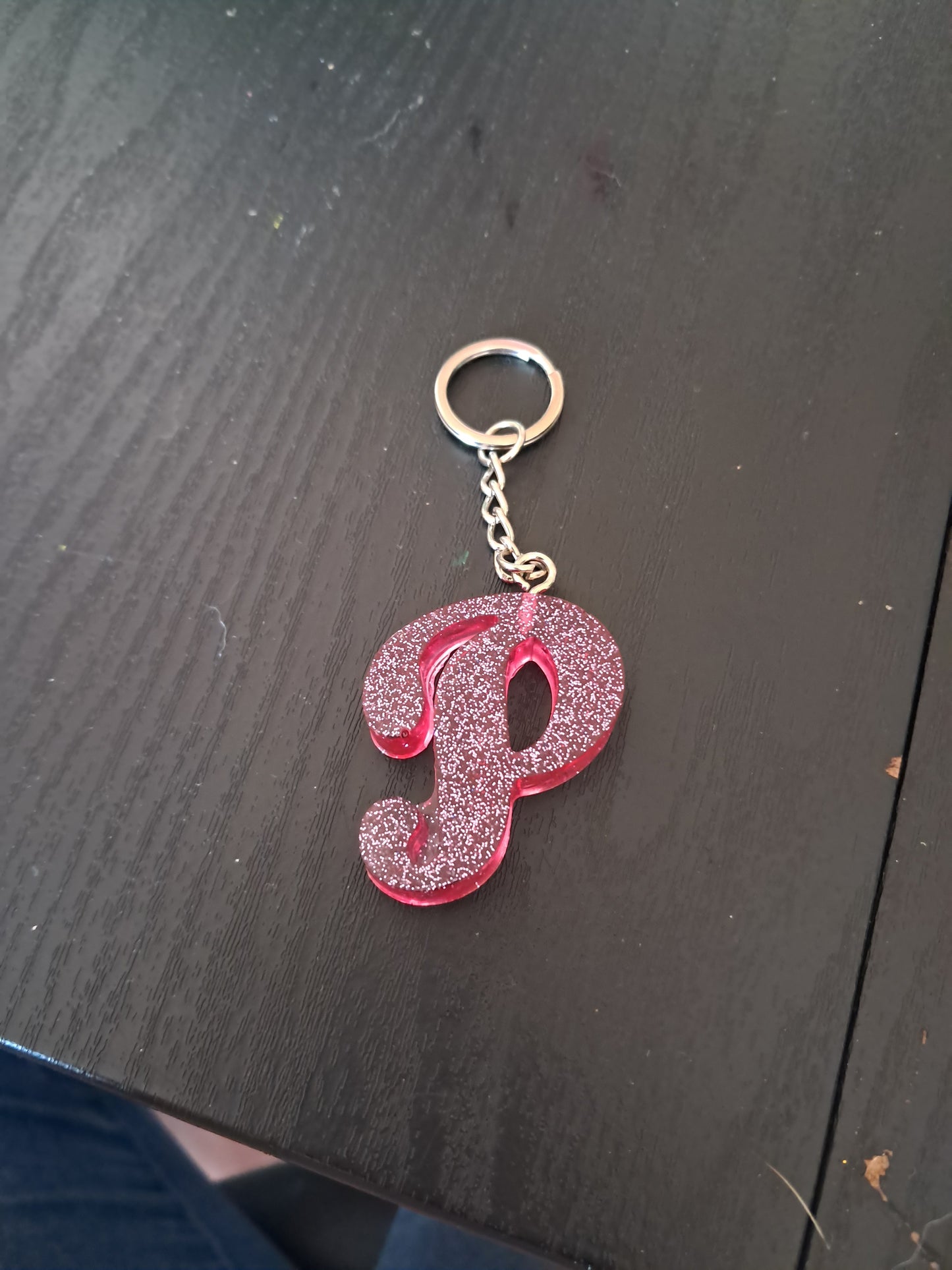 P Resin inital keyring