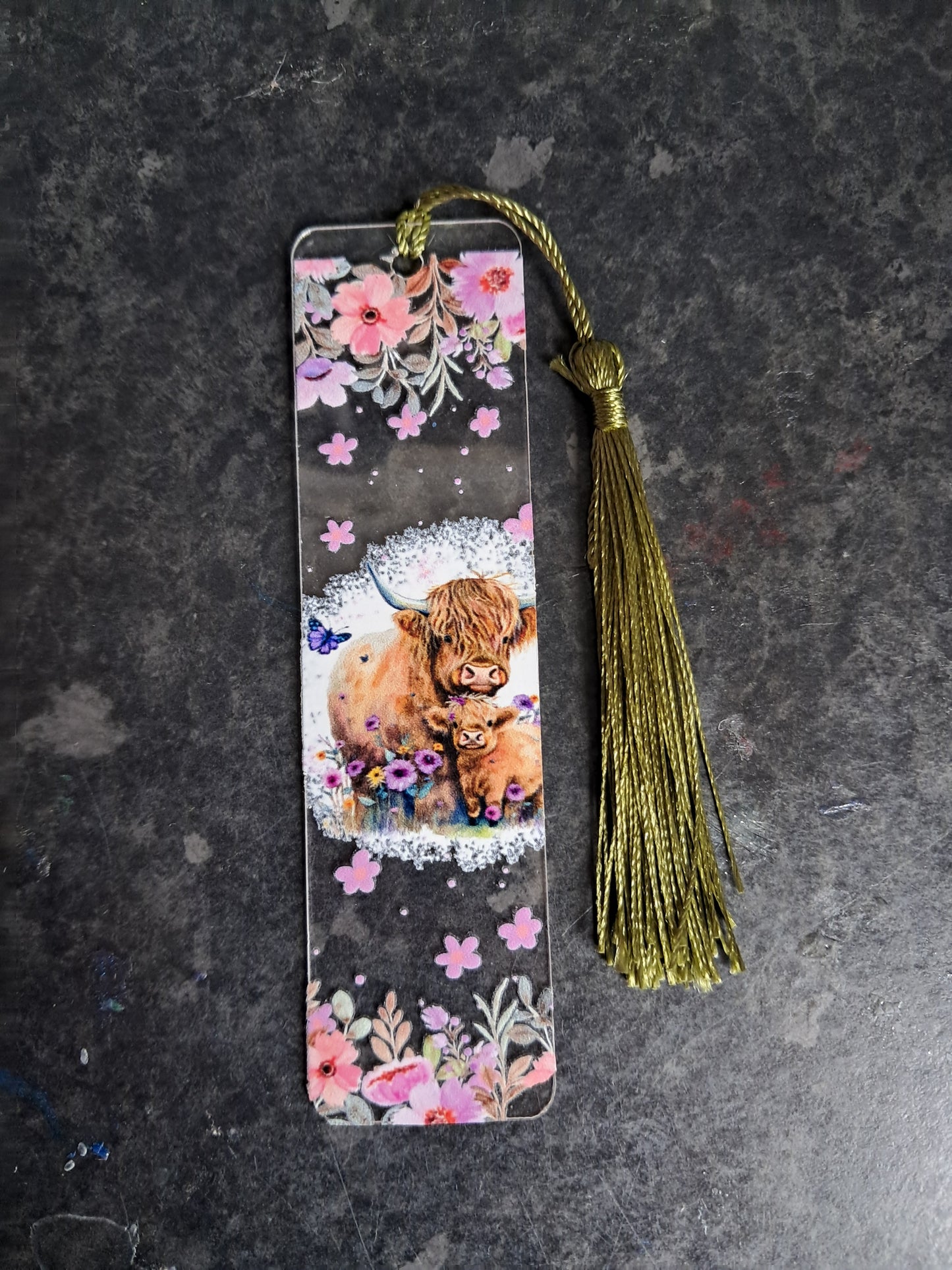 Highland cow bookmark