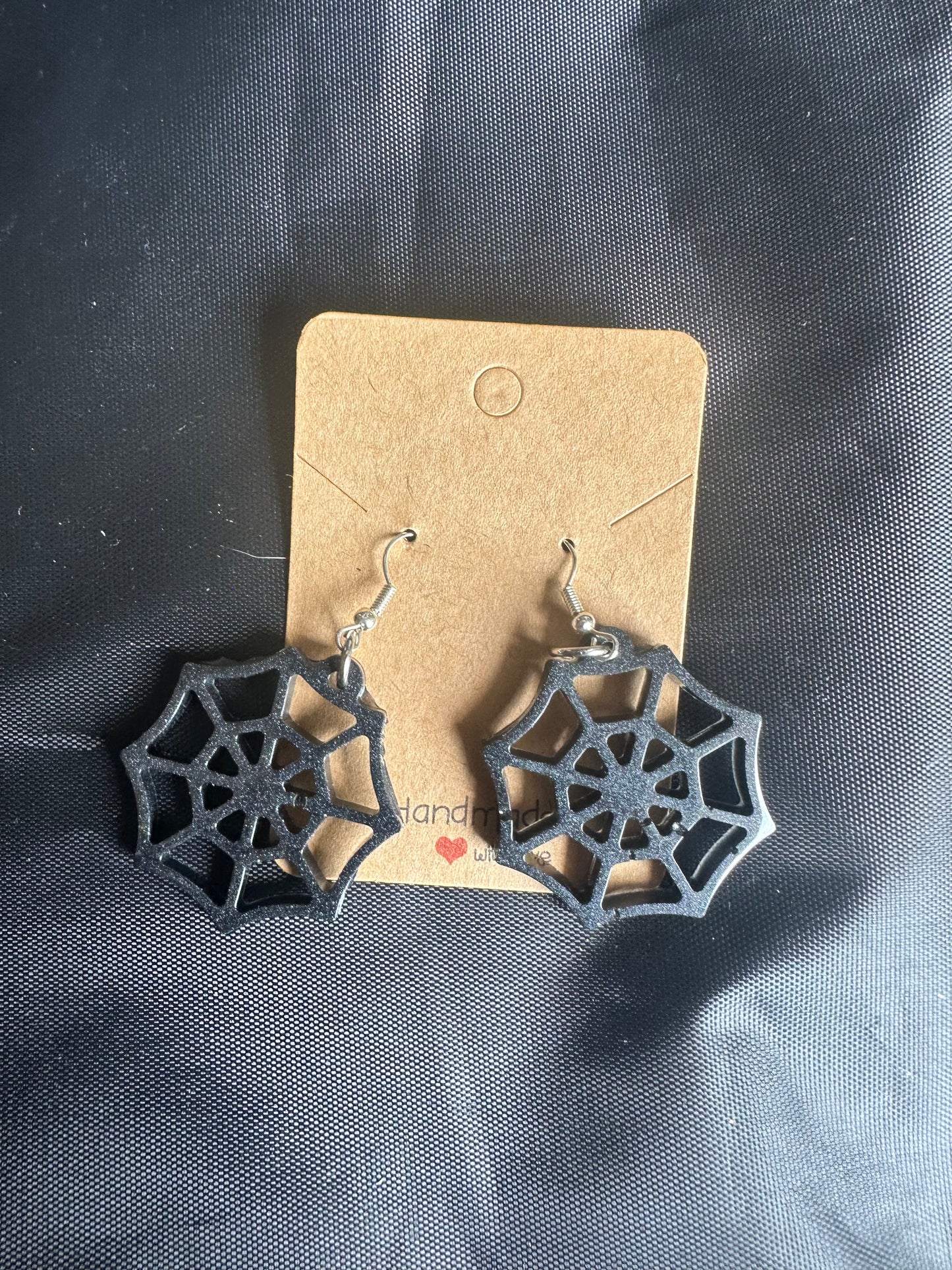 Spider web earrings
