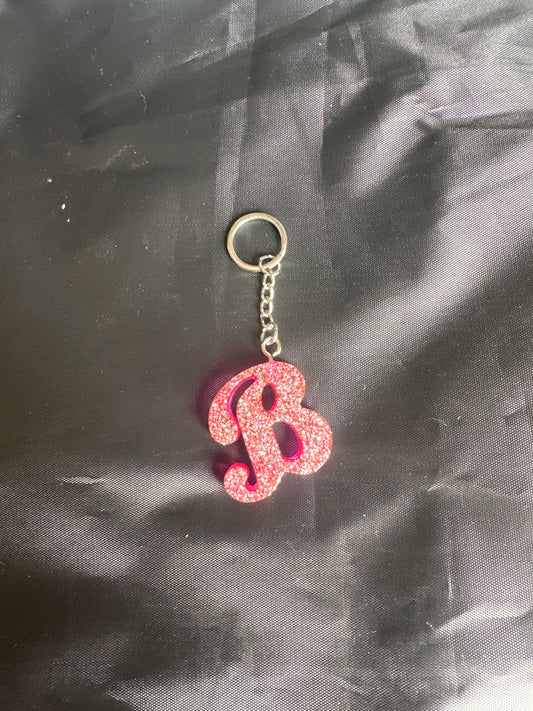 B resin Fancy initial keyring