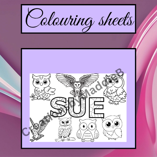 Owl colouring sheet