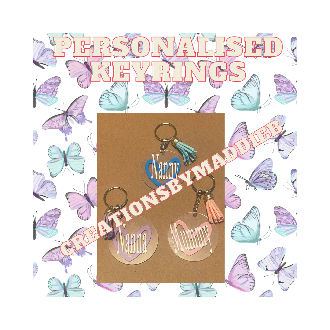 Personalised Keyring | Any Name | Mother's Day | Valentine's Gift | Keychain | Gift | Birthday | Token Gift | Novelty Gift | Stocking filler