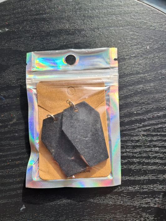 Coffin resin earrings