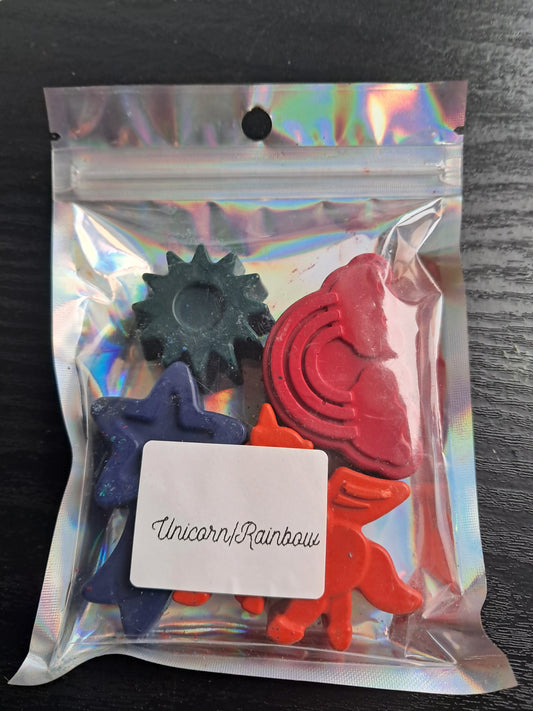 Unicorn/rainbow crayons