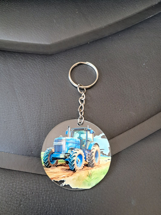 Blue Tractor 1 keyring
