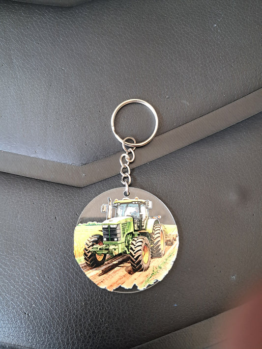 Green Tractor 1 keyring