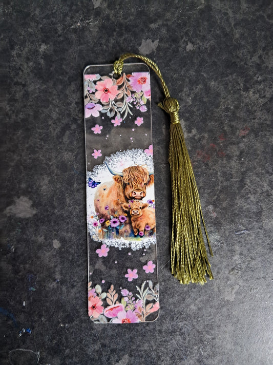 Highland cow bookmark