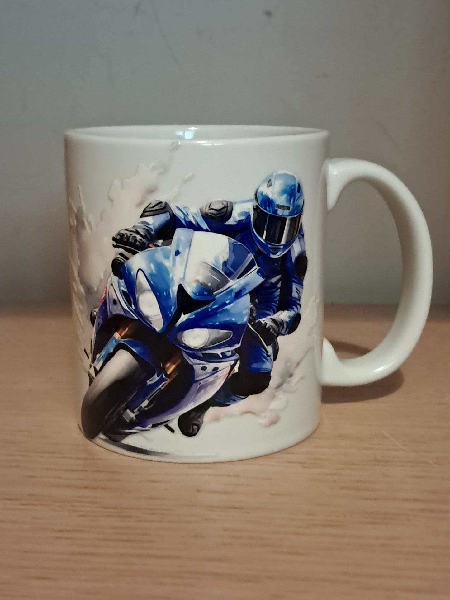 Blue moterbike mug